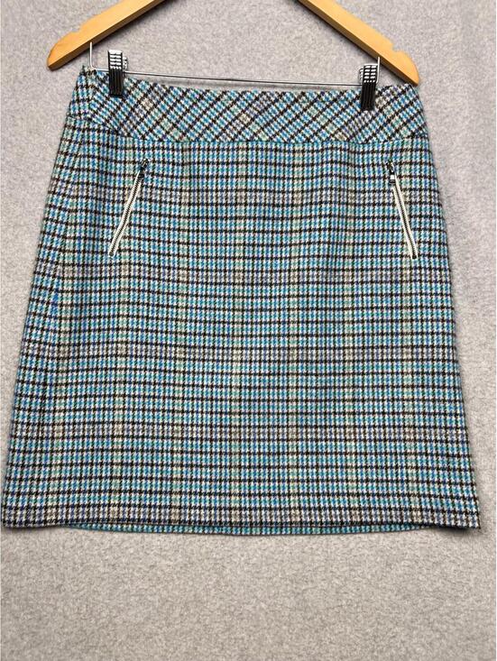 Talbots Dresses & Skirts - Talbots Mini Skirt Wool Lined Houndstooth Plaid Womens 8 Preppy Academia